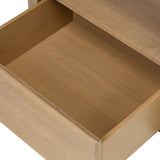Bring bonus storage and a light look to the living space. Made from sandy oak and clear tempered glass with a single drawer, shelving beneath the glass doubles as a shadowbox or an extra display surface.As lovers of clean materials at Amethyst, we love the designer inspired Shiloh End Table - Tempered Glass. Amethyst Home provides interior design, new home construction design consulting, vintage area rugs, and lighting in the Park City metro area.