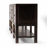 Featuring Shizuko Distressed Walnut Sideboard by Four Hands at Amethyst Home. This Shizuko Distressed Walnut Sideboard is perfect for adding extra storage and style to your dining or living room. With its unique distressed walnut finish, it will add a touch of elegance to any space. Its spacious interior and sturdy build make it a functional and durable cho. Amethyst Home provides interior design, new home construction design consulting, vintage area rugs, and lighting in the Charlotte metro area.