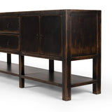 Featuring Shizuko Distressed Walnut Sideboard by Four Hands at Amethyst Home. This Shizuko Distressed Walnut Sideboard is perfect for adding extra storage and style to your dining or living room. With its unique distressed walnut finish, it will add a touch of elegance to any space. Its spacious interior and sturdy build make it a functional and durable. Amethyst Home provides interior design, new home construction design consulting, vintage area rugs, and lighting in the Newport Beach metro area.