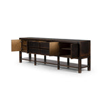 Featuring Shizuko Distressed Walnut Sideboard by Four Hands at Amethyst Home. This Shizuko Distressed Walnut Sideboard is perfect for adding extra storage and style to your dining or living room. With its unique distressed walnut finish, it will add a touch of elegance to any space. Its spacious interior and sturdy build make it a functional and durable choic. Amethyst Home provides interior design, new home construction design consulting, vintage area rugs, and lighting in the Seattle metro area.
