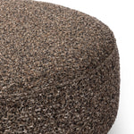 Featuring Sinclair Ivan Granite Large Round Ottoman by Four Hands at Amethyst Home. This large, round ottoman adds a hip retro vibe as a coffee table or extra seating. Covered in a soft cotton/poly/acrylic blend with lows and highs throughout for added depth and texture.Overall Dimensions: 36.00"w x 36.00"d x 14.50"hWeight : 26.46 lbsMaterials: 60% Acrylic, 3. Amethyst Home provides interior design, new home construction design consulting, vintage area rugs, and lighting in the Seattle metro area.