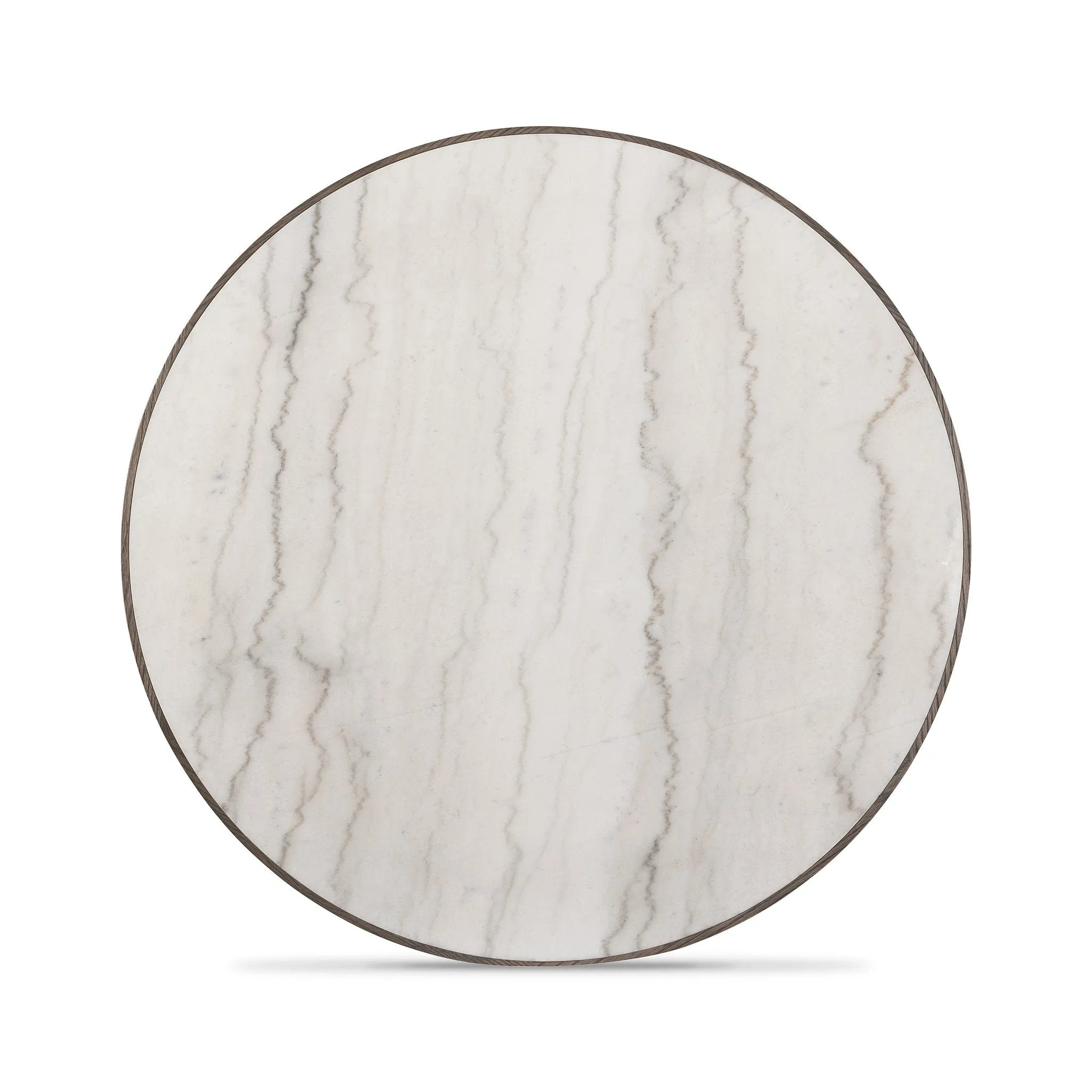 Featuring Skye White Marble Round Dining Table by Four Hands at Amethyst Home. Mixed materials make for great drama. A cone-tapered base of dark, weathered oak supports a rounded tabletop of white-finished solid marble, with oak banding on the edges for thoughtful contrast.Overall Dimensions: 42.00"w x 42.00"d x 30.00"hWeight : 158.73 lbsMaterials : Solid Ma. Amethyst Home provides interior design, new home construction design consulting, vintage area rugs, and lighting in the Portland metro area.