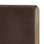 Upholstered in a rich, chocolate-brown velvet, bringing a textured feel and luxe look to the bedroom. Steam on occasion to smooth tracking Amethyst Home provides interior design, new home construction design consulting, vintage area rugs, and lighting in the Calabasas metro area.