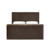 Upholstered in a rich, chocolate-brown velvet, bringing a textured feel and luxe look to the bedroom. Steam on occasion to smooth tracking Amethyst Home provides interior design, new home construction design consulting, vintage area rugs, and lighting in the Scottsdale metro area.