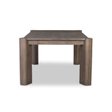 Featuring Soho Aged Natural Oak Veneer Dining Table by Four Hands at Amethyst Home. A Parsons-style dining table is defined by heavy proportions and angled, over-scaled legs. Crafted from reclaimed wood and finished with an aged natural oak stain to showcase natural cracks and patches for added character.Overall Dimensions: 98.00"w x 46.25"d x 30.00"hWeight . Amethyst Home provides interior design, new home construction design consulting, vintage area rugs, and lighting in the Monterey metro area.