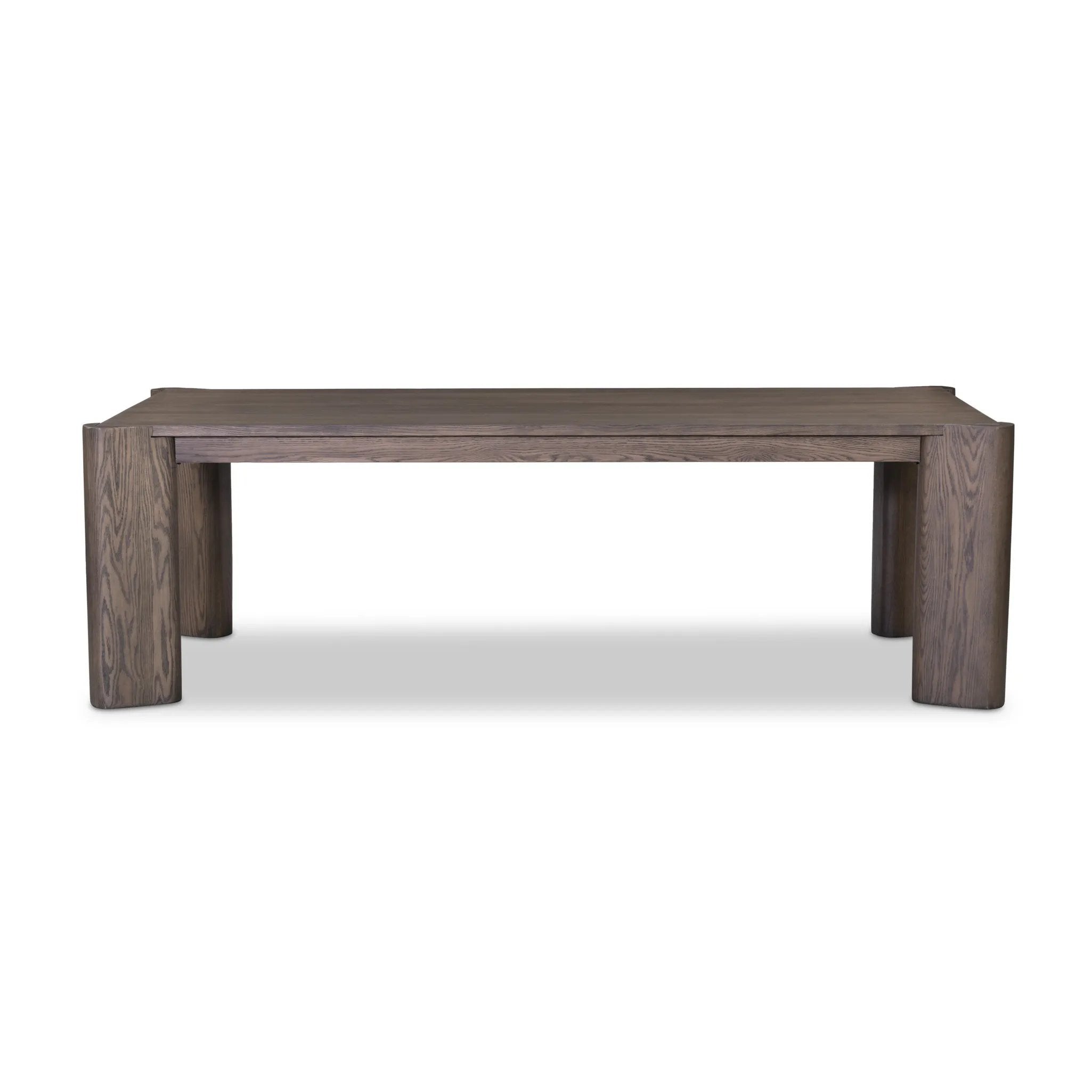 Featuring Soho Aged Natural Oak Veneer Dining Table by Four Hands at Amethyst Home. A Parsons-style dining table is defined by heavy proportions and angled, over-scaled legs. Crafted from reclaimed wood and finished with an aged natural oak stain to showcase natural cracks and patches for added character.Overall Dimensions: 98.00"w x 46.25"d x 30.00"hWeight : 2. Amethyst Home provides interior design, new home construction design consulting, vintage area rugs, and lighting in the Tampa metro area.
