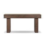 Warm, timeless woods pair with painted linen drawers fronts lacquered in a dark green, for a updated bohemian look. Complete with three drawers for media needs and more.As enthusiasts of modern style at Amethyst, we love the optimistic inspired Soloman Console Table - Stained Saddle Brown Sungkai Veneer. Amethyst Home provides interior design, new home construction design consulting, vintage area rugs, and lighting in the Charlotte metro area.