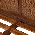 A contemporary take on classic coastal design, this bed features a cocoa cane headboard and footboard framed by solid mango with solid acacia legs and details. Warm midcentury tones contribute to the piece’s timelessness.As lovers of natural materials at Amethyst, we love the nature inspired Sondo Bed. Amethyst Home provides interior design, new home construction design consulting, vintage area rugs, and lighting in the Salt Lake City metro area.