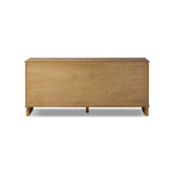 Bring a Nordic, material-driven look to your bedroom with a six-drawer dresser of grain-rich oak and drawer fronts covered with tan top-grain leather. Finished out with long, linear iron hardware Amethyst Home provides interior design, new home construction design consulting, vintage area rugs, and lighting in the Omaha metro area.