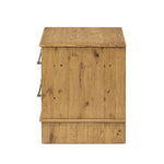 Featuring Stella Hazel Oak Veneer Nightstand by Four Hands at Amethyst Home. Bring a Nordic-inspired look to your bedroom styling. A spacious two-drawer nightstand of thick, grain-rich oak veneer encases drawer fronts covered with tan top-grain leather exclusive to Four Hands. Finished out with long, linear iron hardware. Overall Dimensions: 28.00"w x 19.5. Amethyst Home provides interior design, new home construction design consulting, vintage area rugs, and lighting in the Des Moines metro area.