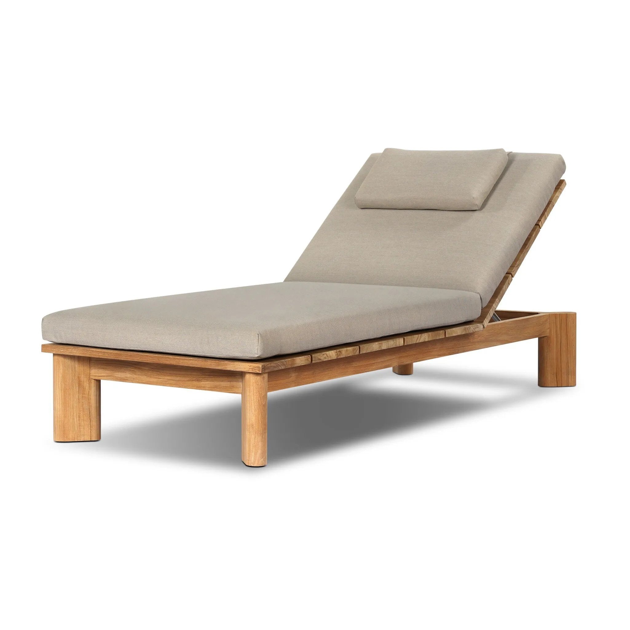 Grade A teak is fine sanded into a soft, unfinished outdoor chaise that highlights the wood's natural grain, thick cushioning for a sink-in feel. Cover or store inside during inclement weather and when not in use.As fans of luxe design at Amethyst, we love the nature inspired Sterling Outdoor Chaise - Ibiza Mole. Amethyst Home provides interior design, new home construction design consulting, vintage area rugs, and lighting in the Nashville metro area.