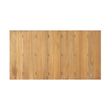 Grade A teak is fine sanded into a soft, unfinished look that highlights the wood's natural grain, finished with rounded legs that angle inward. Topped with slatted panels. Cover or store inside during inclement weather and when not in use. Amethyst Home provides interior design, new home construction design consulting, vintage area rugs, and lighting in the Charlotte metro area.