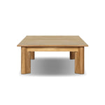 Grade A teak is fine sanded into a soft, unfinished look that highlights the wood's natural grain, finished with rounded legs that angle inward. Topped with slatted panels. Cover or store inside during inclement weather and when not in use. Amethyst Home provides interior design, new home construction design consulting, vintage area rugs, and lighting in the Miami metro area.
