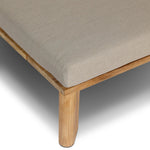 Grade A teak is fine sanded into a soft, unfinished outdoor double chaise that highlights the wood's natural grain, thick cushioning for a sink-in feel. Cover or store inside during inclement weather and when not in use.As fans of natural style at Amethyst, we love the designer inspired Sterling Outdoor Double Chaise - Ibiza Mole. Amethyst Home provides interior design, new home construction design consulting, vintage area rugs, and lighting in the Austin metro area.