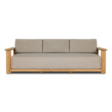 Grade A teak is fine sanded into a soft, unfinished outdoor sofa that highlights the wood's natural grain, thick cushioning for a sink-in feel. Cover or store inside during inclement weather and when not in use.As enthusiasts of wabi sabi materials at Amethyst, we love the designer inspired Sterling Outdoor Sofa-98" - Ibiza Mole. Amethyst Home provides interior design, new home construction design consulting, vintage area rugs, and lighting in the Kansas City metro area.