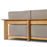 Grade A teak is fine sanded into a soft, unfinished outdoor sofa that highlights the wood's natural grain, thick cushioning for a sink-in feel. Cover or store inside during inclement weather and when not in use.As enthusiasts of wabi sabi materials at Amethyst, we love the designer inspired Sterling Outdoor Sofa-98" - Ibiza Mole. Amethyst Home provides interior design, new home construction design consulting, vintage area rugs, and lighting in the Laguna Beach metro area.