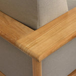 Grade A teak is fine sanded into a soft, unfinished outdoor sofa that highlights the wood's natural grain, thick cushioning for a sink-in feel. Cover or store inside during inclement weather and when not in use.As enthusiasts of wabi sabi materials at Amethyst, we love the designer inspired Sterling Outdoor Sofa-98" - Ibiza Mole. Amethyst Home provides interior design, new home construction design consulting, vintage area rugs, and lighting in the Los Angeles metro area.