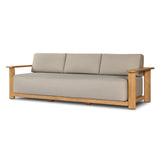 Grade A teak is fine sanded into a soft, unfinished outdoor sofa that highlights the wood's natural grain, thick cushioning for a sink-in feel. Cover or store inside during inclement weather and when not in use.As enthusiasts of wabi sabi materials at Amethyst, we love the designer inspired Sterling Outdoor Sofa-98" - Ibiza Mole. Amethyst Home provides interior design, new home construction design consulting, vintage area rugs, and lighting in the Miami metro area.