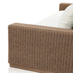 Featuring Suri Arashi Salt Outdoor Sofa 106" by Four Hands at Amethyst Home. Elevate your outdoors. A wide-format outdoor sofa features a faux hyacinth frame and plinth base. Linear details and a boxy silhouette make this piece truly timeless, while knife-edge back cushions soften the whole look. Upholstered in 100% olefin, known for its UV-resistant, water-re. Amethyst Home provides interior design, new home construction design consulting, vintage area rugs, and lighting in the Austin metro area.