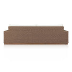 Featuring Suri Arashi Salt Outdoor Sofa 106" by Four Hands at Amethyst Home. Elevate your outdoors. A wide-format outdoor sofa features a faux hyacinth frame and plinth base. Linear details and a boxy silhouette make this piece truly timeless, while knife-edge back cushions soften the whole look. Upholstered in 100% olefin, known for its UV-resistant, water-re. Amethyst Home provides interior design, new home construction design consulting, vintage area rugs, and lighting in the Dallas metro area.