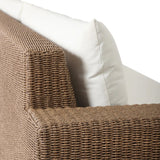 Featuring Suri Arashi Salt Outdoor Sofa 106" by Four Hands at Amethyst Home. Elevate your outdoors. A wide-format outdoor sofa features a faux hyacinth frame and plinth base. Linear details and a boxy silhouette make this piece truly timeless, while knife-edge back cushions soften the whole look. Upholstered in 100% olefin, known for its UV-resistant, wat. Amethyst Home provides interior design, new home construction design consulting, vintage area rugs, and lighting in the Los Angeles metro area.