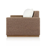 Featuring Suri Arashi Salt Outdoor Sofa 106" by Four Hands at Amethyst Home. Elevate your outdoors. A wide-format outdoor sofa features a faux hyacinth frame and plinth base. Linear details and a boxy silhouette make this piece truly timeless, while knife-edge back cushions soften the whole look. Upholstered in 100% olefin, known for its UV-resistant, water-r. Amethyst Home provides interior design, new home construction design consulting, vintage area rugs, and lighting in the Seattle metro area.