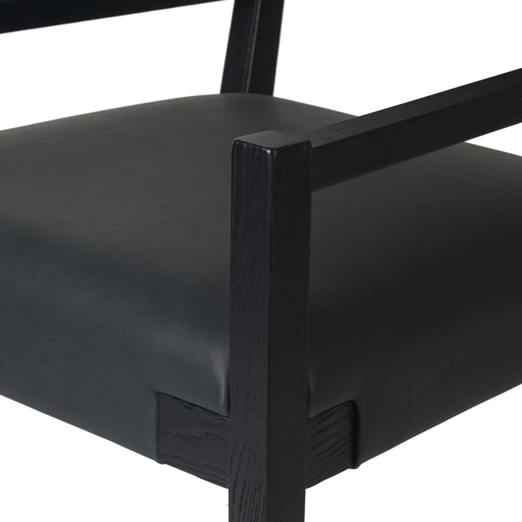 Featuring Tamari Brickhouse Black Dining Armchair by Four Hands at Amethyst Home. Overall Dimensions: 22.75"w x 23.50"d x 32.75"hWeight : 21.43 lbsMaterials: Top Grain Leather, Solid Ash. Amethyst Home provides interior design, new home construction design consulting, vintage area rugs, and lighting in the Houston metro area.