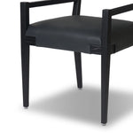 Featuring Tamari Brickhouse Black Dining Armchair by Four Hands at Amethyst Home. Overall Dimensions: 22.75"w x 23.50"d x 32.75"hWeight : 21.43 lbsMaterials: Top Grain Leather, Solid Ash. Amethyst Home provides interior design, new home construction design consulting, vintage area rugs, and lighting in the Laguna Beach metro area.
