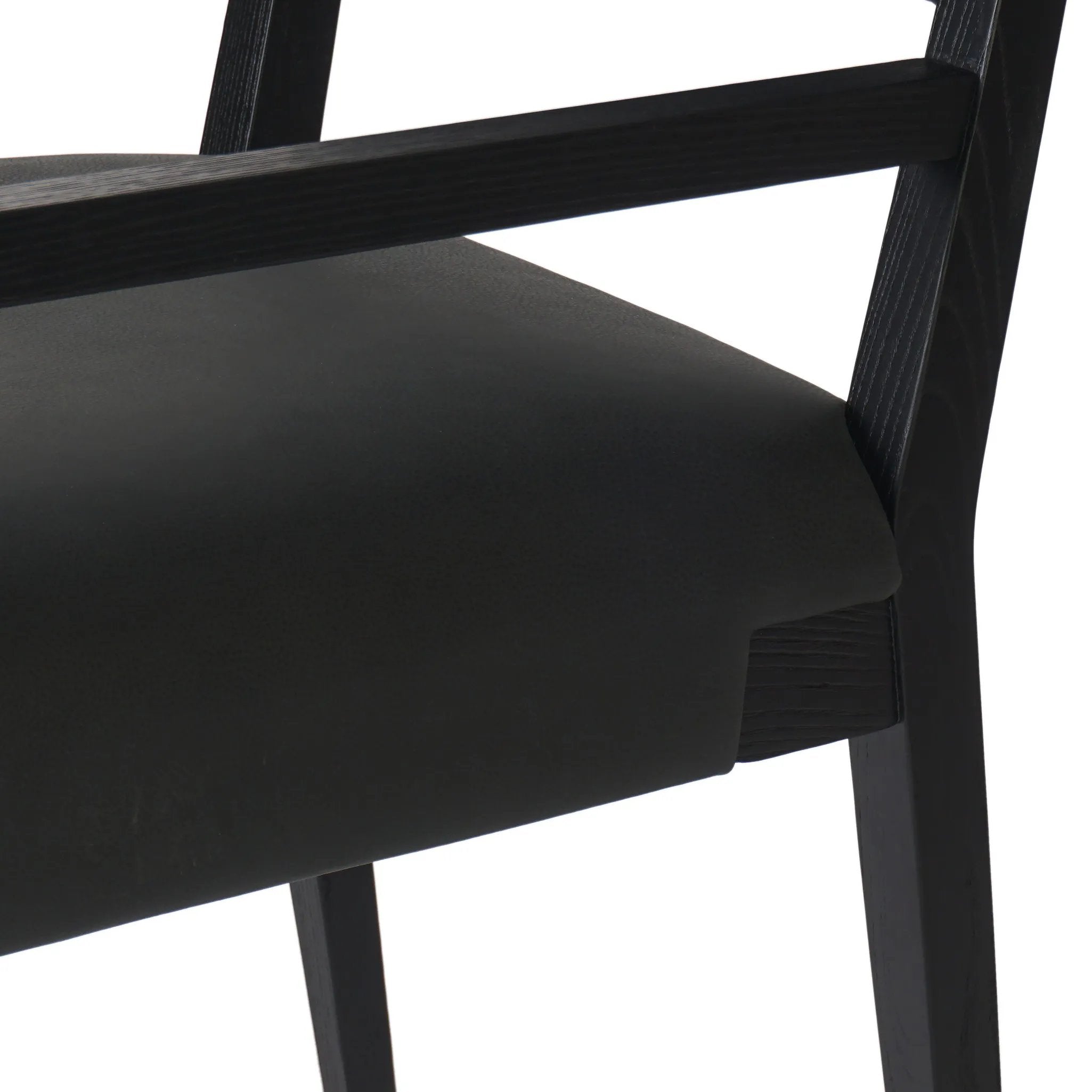Featuring Tamari Brickhouse Black Dining Armchair by Four Hands at Amethyst Home. Overall Dimensions: 22.75"w x 23.50"d x 32.75"hWeight : 21.43 lbsMaterials: Top Grain Leather, Solid Ash. Amethyst Home provides interior design, new home construction design consulting, vintage area rugs, and lighting in the Seattle metro area.