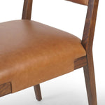 Featuring Tamari Sonoma Chestnut Dining Chair by Four Hands at Amethyst Home. Upgrade your dining experience with the Tamari Sonoma Chestnut Dining Chair. Made with high-quality materials, this chair provides comfortable seating while adding a touch of elegance to your dining room. Its sleek design and sturdy construction make it the perfect addition to any hom. Amethyst Home provides interior design, new home construction design consulting, vintage area rugs, and lighting in the Miami metro area.