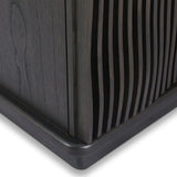 Bring a truly unique look to the dining or living space with this stunning sideboard inspired by rolling ocean tides. Crafted of solid mindi and mindi veneer, a stunning front features repetitive, flow-like reeding that's been precision-cut in individual pieces and assembled onto the doors, creating deep curves reminiscent of rippling waves. Amethyst Home provides interior design, new home construction design consulting, vintage area rugs, and lighting in the Alpharetta metro area.