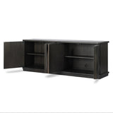 Bring a truly unique look to the dining or living space with this stunning sideboard inspired by rolling ocean tides. Crafted of solid mindi and mindi veneer, a stunning front features repetitive, flow-like reeding that's been precision-cut in individual pieces and assembled onto the doors, creating deep curves reminiscent of rippling waves. Amethyst Home provides interior design, new home construction design consulting, vintage area rugs, and lighting in the Newport Beach metro area.