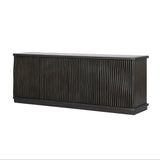 Bring a truly unique look to the dining or living space with this stunning sideboard inspired by rolling ocean tides. Crafted of solid mindi and mindi veneer, a stunning front features repetitive, flow-like reeding that's been precision-cut in individual pieces and assembled onto the doors, creating deep curves reminiscent of rippling waves. Amethyst Home provides interior design, new home construction design consulting, vintage area rugs, and lighting in the Washington metro area.