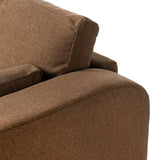 Featuring Tate Antwerp Cafe Sofa-98" by Four Hands at Amethyst Home. Made in the USA, this inviting sofa features large, arched arms with extra padding, offering a sleek yet comfortable look. Upholstered in a durable, linen-like fabric, it balances practicality with a soft, textured feel. Six loose cushions ? including two large back and seat cushions and two s. Amethyst Home provides interior design, new home construction design consulting, vintage area rugs, and lighting in the Omaha metro area.