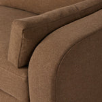 Featuring Tate Antwerp Cafe Sofa-98" by Four Hands at Amethyst Home. Made in the USA, this inviting sofa features large, arched arms with extra padding, offering a sleek yet comfortable look. Upholstered in a durable, linen-like fabric, it balances practicality with a soft, textured feel. Six loose cushions ? including two large back and seat cushions and t. Amethyst Home provides interior design, new home construction design consulting, vintage area rugs, and lighting in the San Diego metro area.