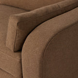 Featuring Tate Antwerp Cafe Sofa-98" by Four Hands at Amethyst Home. Made in the USA, this inviting sofa features large, arched arms with extra padding, offering a sleek yet comfortable look. Upholstered in a durable, linen-like fabric, it balances practicality with a soft, textured feel. Six loose cushions ? including two large back and seat cushions and t. Amethyst Home provides interior design, new home construction design consulting, vintage area rugs, and lighting in the San Diego metro area.