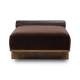 Taking inspiration from vintage Swedish textiles, this chaise serves double duty as an inviting seat and a one-of-a-kind conversation starter. It's a play of geometry and pattern, from the sturdy ash frame with wide ski legs and bold silhouette to the rich mix of upholstery and cut-in bolster cushion. Amethyst Home provides interior design, new home construction design consulting, vintage area rugs, and lighting in the Houston metro area.