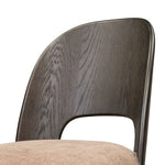 A rounded frame, bent leg profile reflect the midcentury inspiration behind this mixed material dining chair. Framed by parawood with solid oak legs finished in a classic black.As enthusiasts of modern style at Amethyst, we love the warm modern inspired Thorton Dining Chair - Laughlin Cafe. Amethyst Home provides interior design, new home construction design consulting, vintage area rugs, and lighting in the Des Moines metro area.
