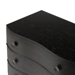 Featuring Tiago Distressed Black Nightstand by Four Hands at Amethyst Home. Introduce a touch of elegance to your bedroom with our Tiago Distressed Black Nightstand. Crafted with exquisite attention to detail, this nightstand features a sleek design and distressed black finish, adding a touch of sophistication to any room. Ready to ship, it's the perfect addit. Amethyst Home provides interior design, new home construction design consulting, vintage area rugs, and lighting in the Boston metro area.