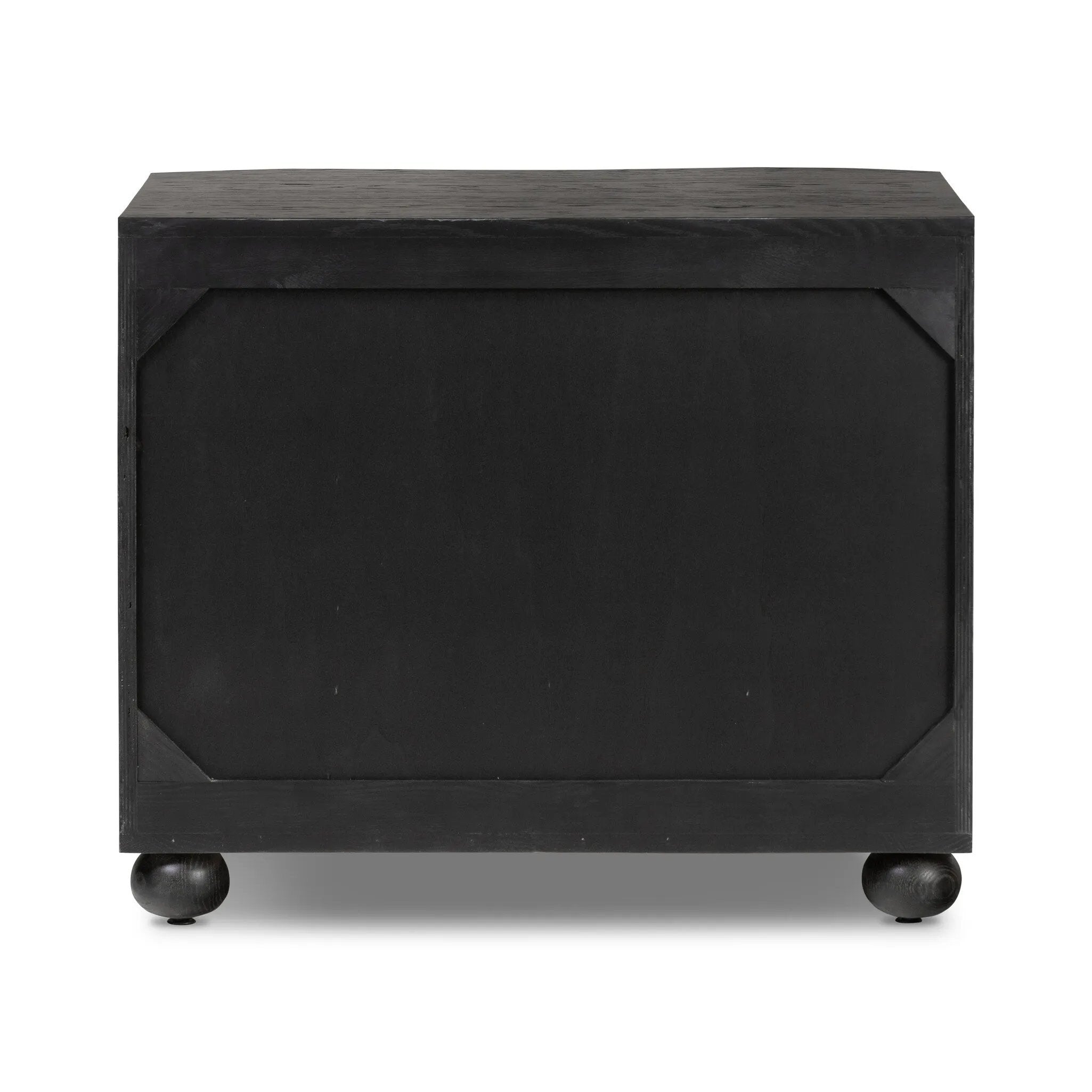 Featuring Tiago Distressed Black Nightstand by Four Hands at Amethyst Home. Introduce a touch of elegance to your bedroom with our Tiago Distressed Black Nightstand. Crafted with exquisite attention to detail, this nightstand features a sleek design and distressed black finish, adding a touch of sophistication to any room. Ready to ship, it's the perfect ad. Amethyst Home provides interior design, new home construction design consulting, vintage area rugs, and lighting in the Calabasas metro area.