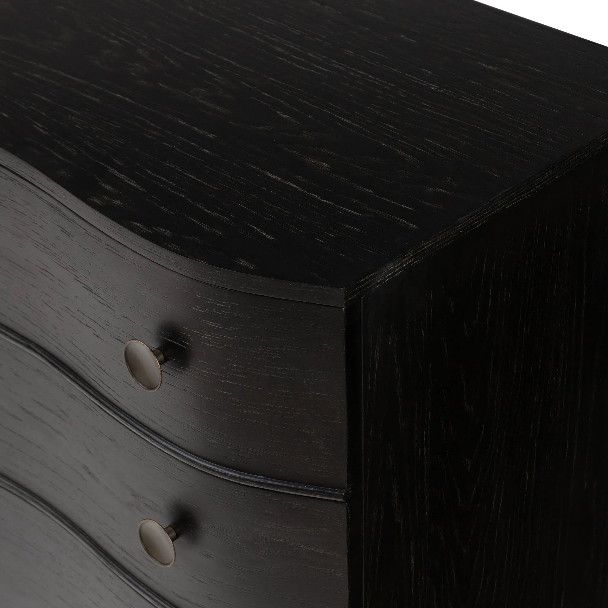 Featuring Tiago Distressed Black Nightstand by Four Hands at Amethyst Home. Introduce a touch of elegance to your bedroom with our Tiago Distressed Black Nightstand. Crafted with exquisite attention to detail, this nightstand features a sleek design and distressed black finish, adding a touch of sophistication to any room. Ready to ship, it's the perfect add. Amethyst Home provides interior design, new home construction design consulting, vintage area rugs, and lighting in the Portland metro area.