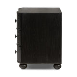 Featuring Tiago Distressed Black Nightstand by Four Hands at Amethyst Home. Introduce a touch of elegance to your bedroom with our Tiago Distressed Black Nightstand. Crafted with exquisite attention to detail, this nightstand features a sleek design and distressed black finish, adding a touch of sophistication to any room. Ready to ship, it's the perfect a. Amethyst Home provides interior design, new home construction design consulting, vintage area rugs, and lighting in the Washington metro area.