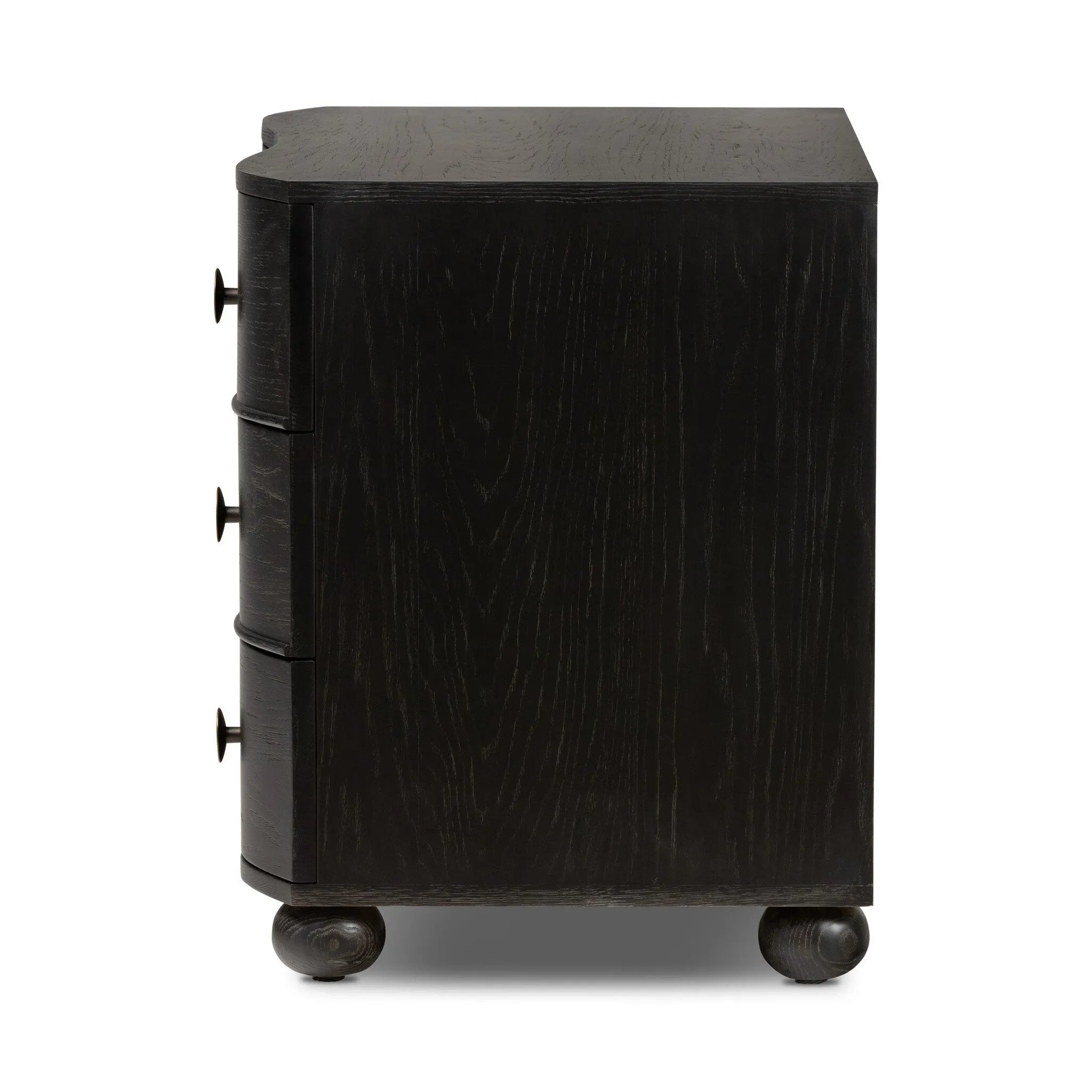 Featuring Tiago Distressed Black Nightstand by Four Hands at Amethyst Home. Introduce a touch of elegance to your bedroom with our Tiago Distressed Black Nightstand. Crafted with exquisite attention to detail, this nightstand features a sleek design and distressed black finish, adding a touch of sophistication to any room. Ready to ship, it's the perfect a. Amethyst Home provides interior design, new home construction design consulting, vintage area rugs, and lighting in the Washington metro area.