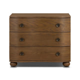 Featuring Tiago Toasted Oak Nightstand by Four Hands at Amethyst Home. Made from solid oak and finished in a toasted oak, this three-drawer nightstand is inspired by European antiques to bring both style and storage space to the bedroom. Overall Dimensions: 32.00"w x 21.75"d x 26.50"h. Amethyst Home provides interior design, new home construction design consulting, vintage area rugs, and lighting in the Calabasas metro area.