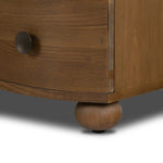 Featuring Tiago Toasted Oak Nightstand by Four Hands at Amethyst Home. Made from solid oak and finished in a toasted oak, this three-drawer nightstand is inspired by European antiques to bring both style and storage space to the bedroom. Overall Dimensions: 32.00"w x 21.75"d x 26.50"h. Amethyst Home provides interior design, new home construction design consulting, vintage area rugs, and lighting in the Portland metro area.