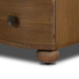 Featuring Tiago Toasted Oak Nightstand by Four Hands at Amethyst Home. Made from solid oak and finished in a toasted oak, this three-drawer nightstand is inspired by European antiques to bring both style and storage space to the bedroom. Overall Dimensions: 32.00"w x 21.75"d x 26.50"h. Amethyst Home provides interior design, new home construction design consulting, vintage area rugs, and lighting in the Portland metro area.