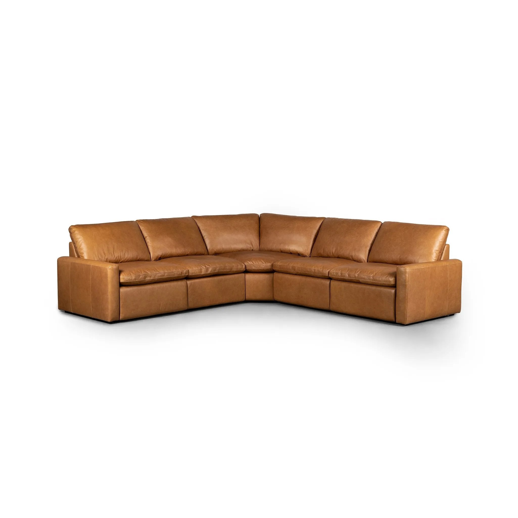 Featuring Tillery Sonoma Butterscotch Power Recliner 5-Piece Sectional by Four Hands at Amethyst Home. A modern take on the traditional recliner sectional. Customize your comfort level with the push of hidden buttons with pieces in our Power Motion collection. Sectional features a slightly higher seat and backrest, low, sleek arms, and a motion footrest. Plu. Amethyst Home provides interior design, new home construction design consulting, vintage area rugs, and lighting in the Portland metro area.