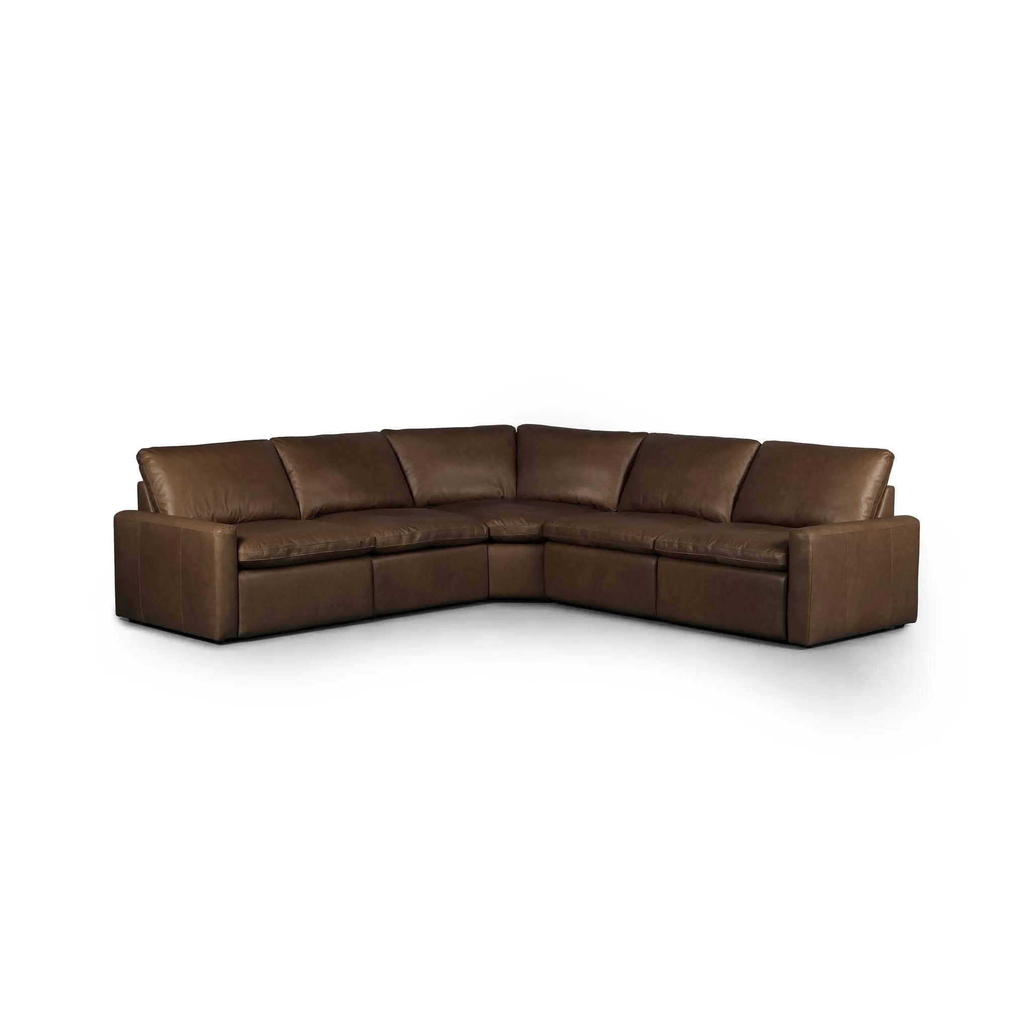 Featuring Tillery Sonoma Coco Power Recliner 5-Piece Sectional by Four Hands at Amethyst Home. Overall Dimensions: 108.00"w x 108.00"d x 37.00"hWeight : 460.10 lbsMaterials: Top Grain Leather, 100% Polyester Fiber. Amethyst Home provides interior design, new home construction design consulting, vintage area rugs, and lighting in the Newport Beach metro area.