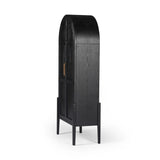 Featuring Tolle Drifted Matte Black Panel Door Cabinet by Four Hands at Amethyst Home. Store it in style. Beautifully shaped cabinetry in drifted matte black veneer features spacious interior shelving and recessed wood panel doors, ready for storing your treasures.Overall Dimensions: 38.00"w x 19.00"d x 84.00"hWeight : 169.75 lbsMaterials: Solid Oak, Oak V. Amethyst Home provides interior design, new home construction design consulting, vintage area rugs, and lighting in the Alpharetta metro area.