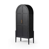 Featuring Tolle Drifted Matte Black Panel Door Cabinet by Four Hands at Amethyst Home. Store it in style. Beautifully shaped cabinetry in drifted matte black veneer features spacious interior shelving and recessed wood panel doors, ready for storing your treasures.Overall Dimensions: 38.00"w x 19.00"d x 84.00"hWeight : 169.75 lbsMaterials: Solid Oak, O. Amethyst Home provides interior design, new home construction design consulting, vintage area rugs, and lighting in the Salt Lake City metro area.